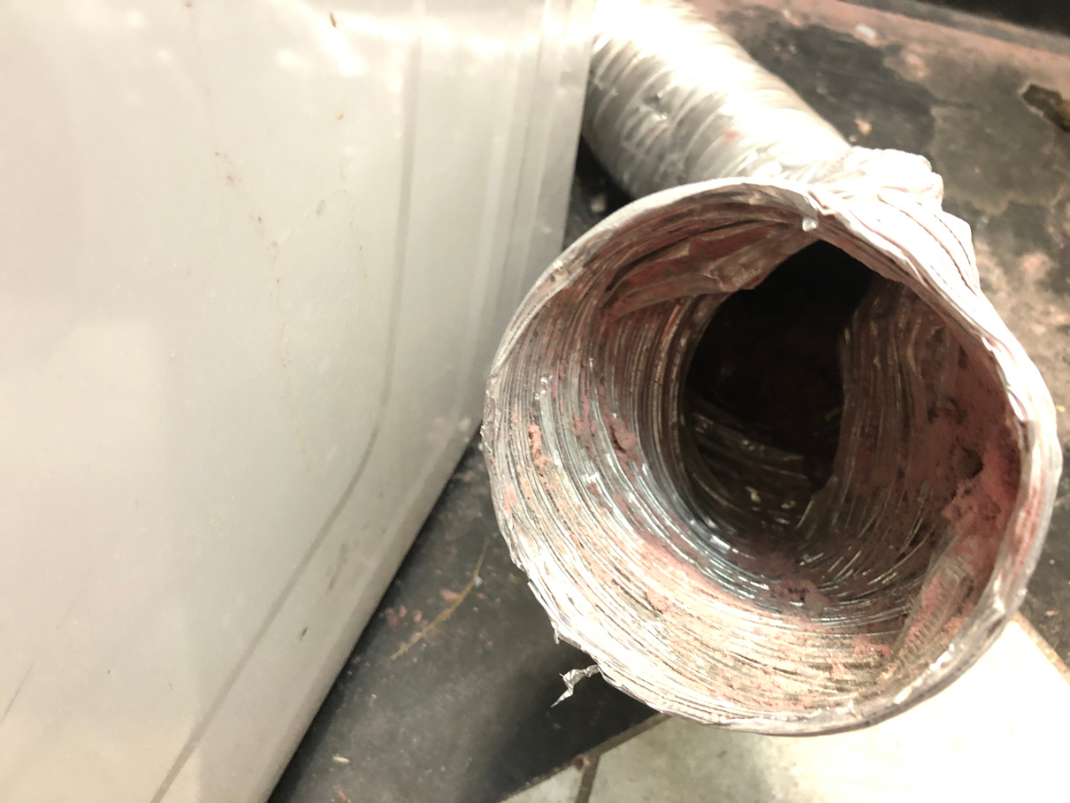Dirty aluminum air dryer duct